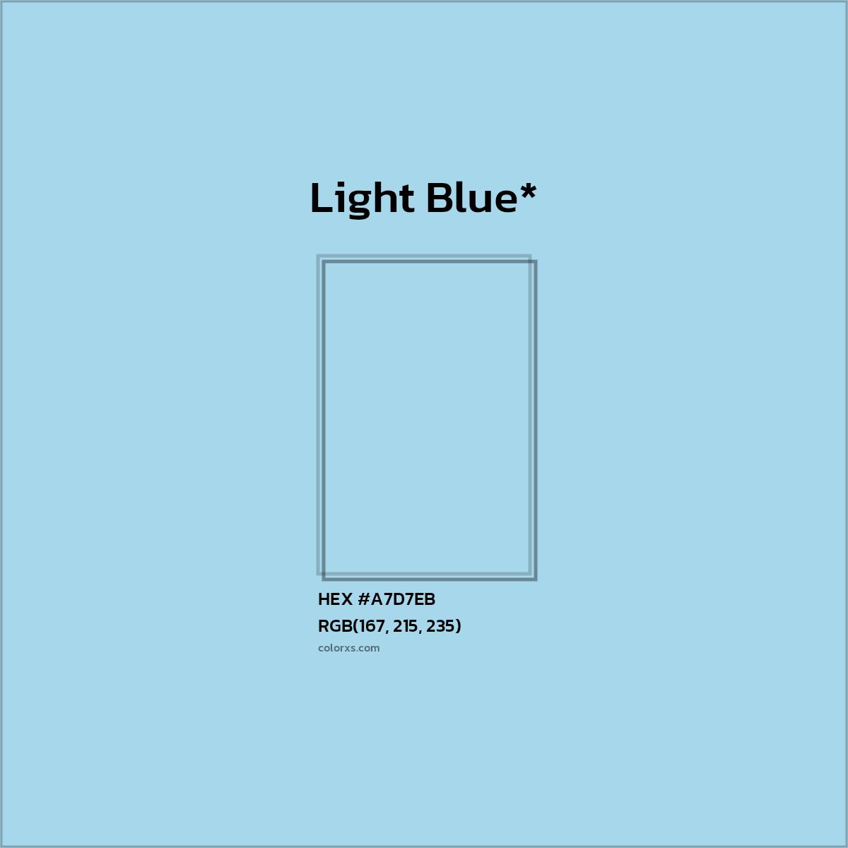 HEX #A7D7EB Color Name, Color Code, Palettes, Similar Paints, Images