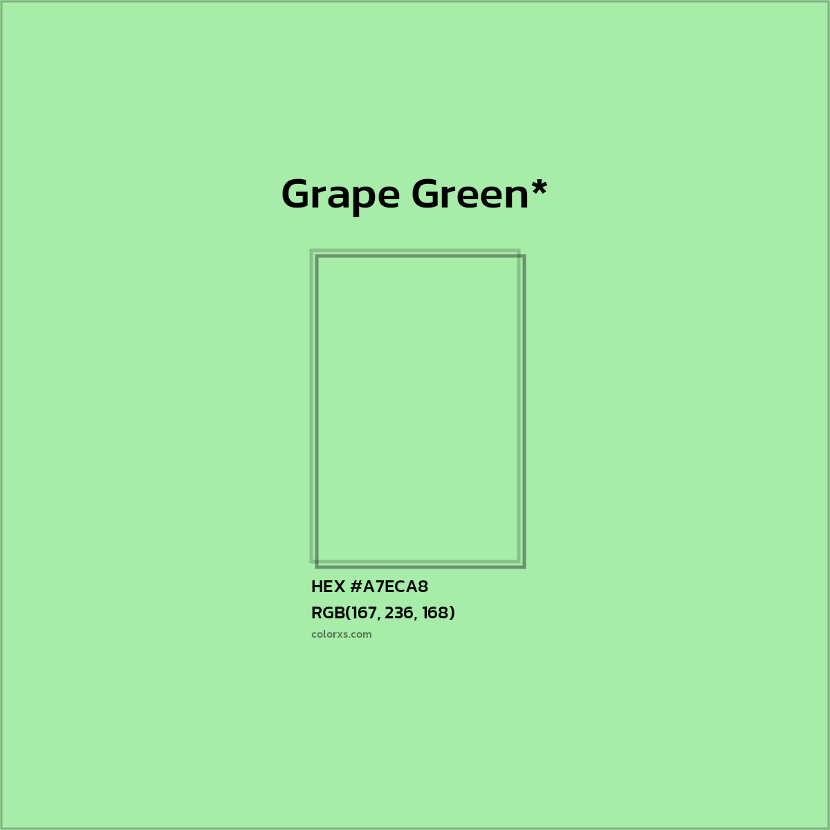 HEX #A7ECA8 Color Name, Color Code, Palettes, Similar Paints, Images