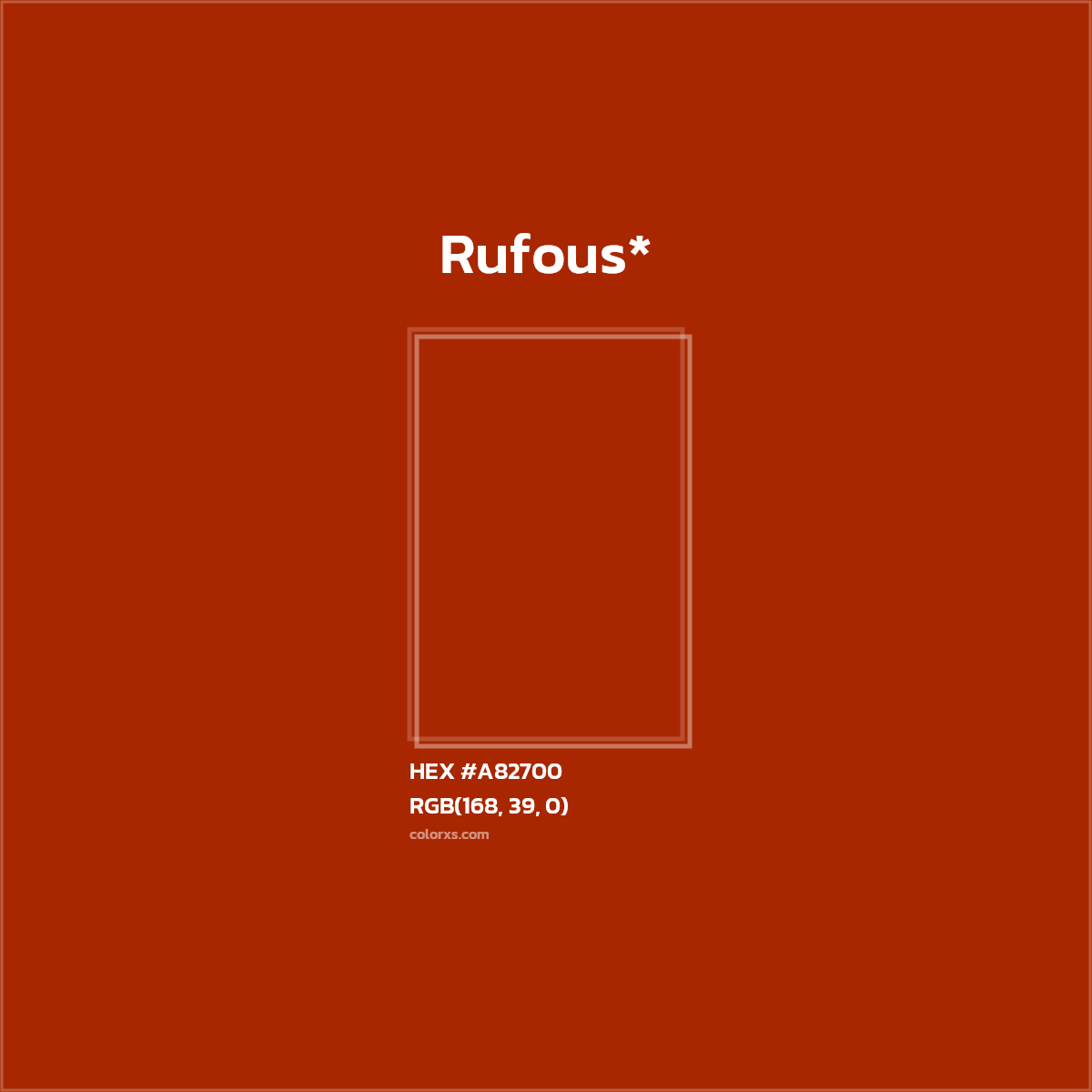 HEX #A82700 Color Name, Color Code, Palettes, Similar Paints, Images