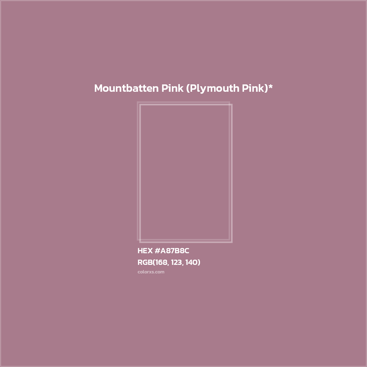 HEX #A87B8C Color Name, Color Code, Palettes, Similar Paints, Images