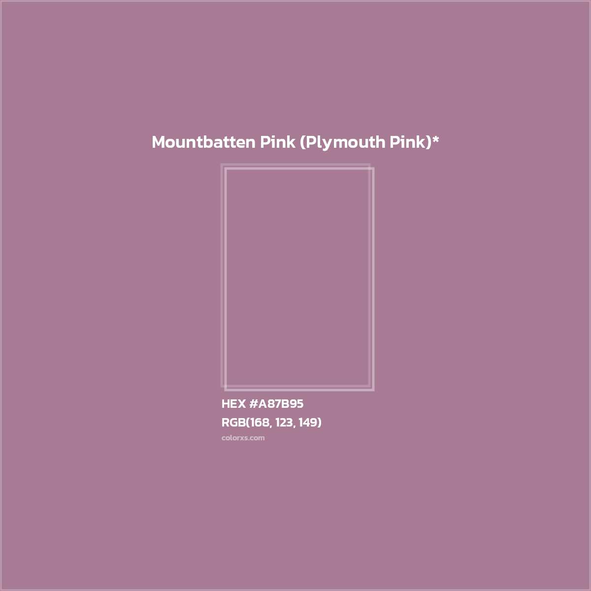 HEX #A87B95 Color Name, Color Code, Palettes, Similar Paints, Images