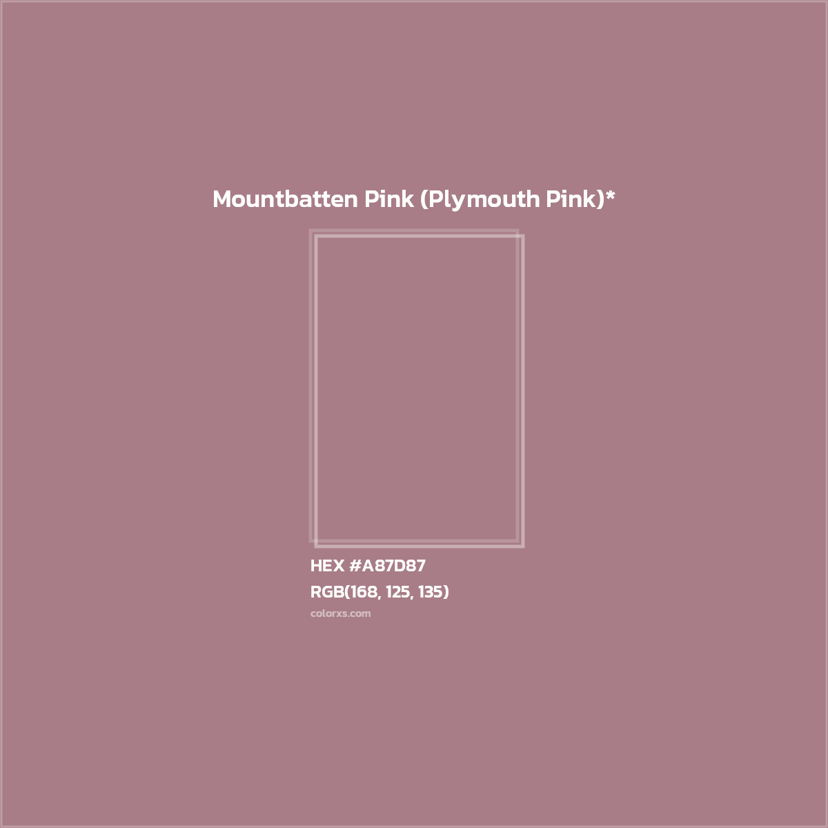 HEX #A87D87 Color Name, Color Code, Palettes, Similar Paints, Images