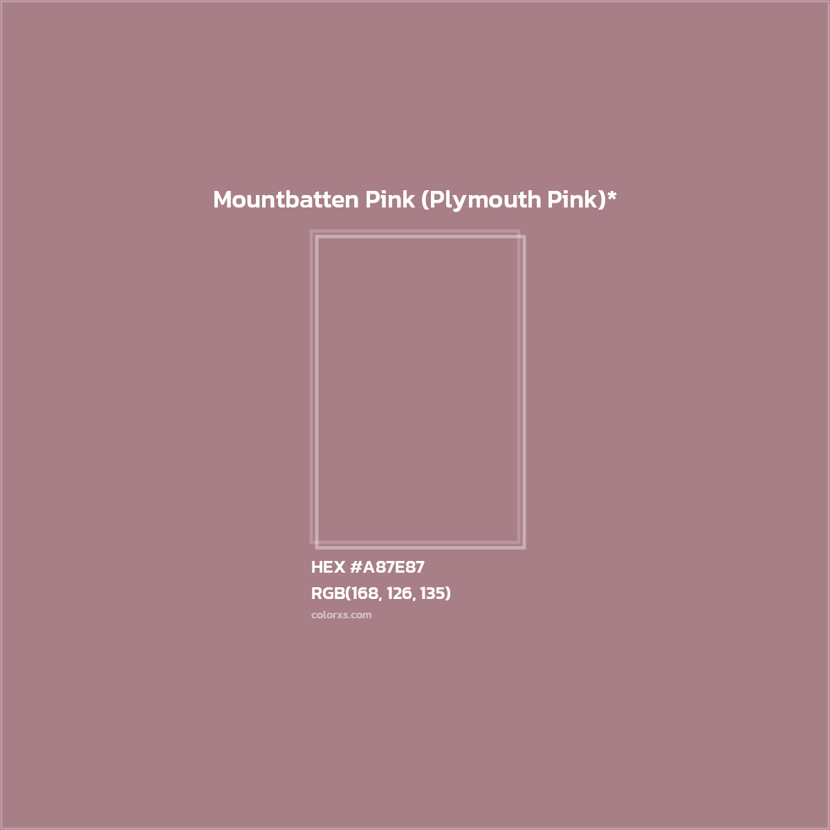 HEX #A87E87 Color Name, Color Code, Palettes, Similar Paints, Images