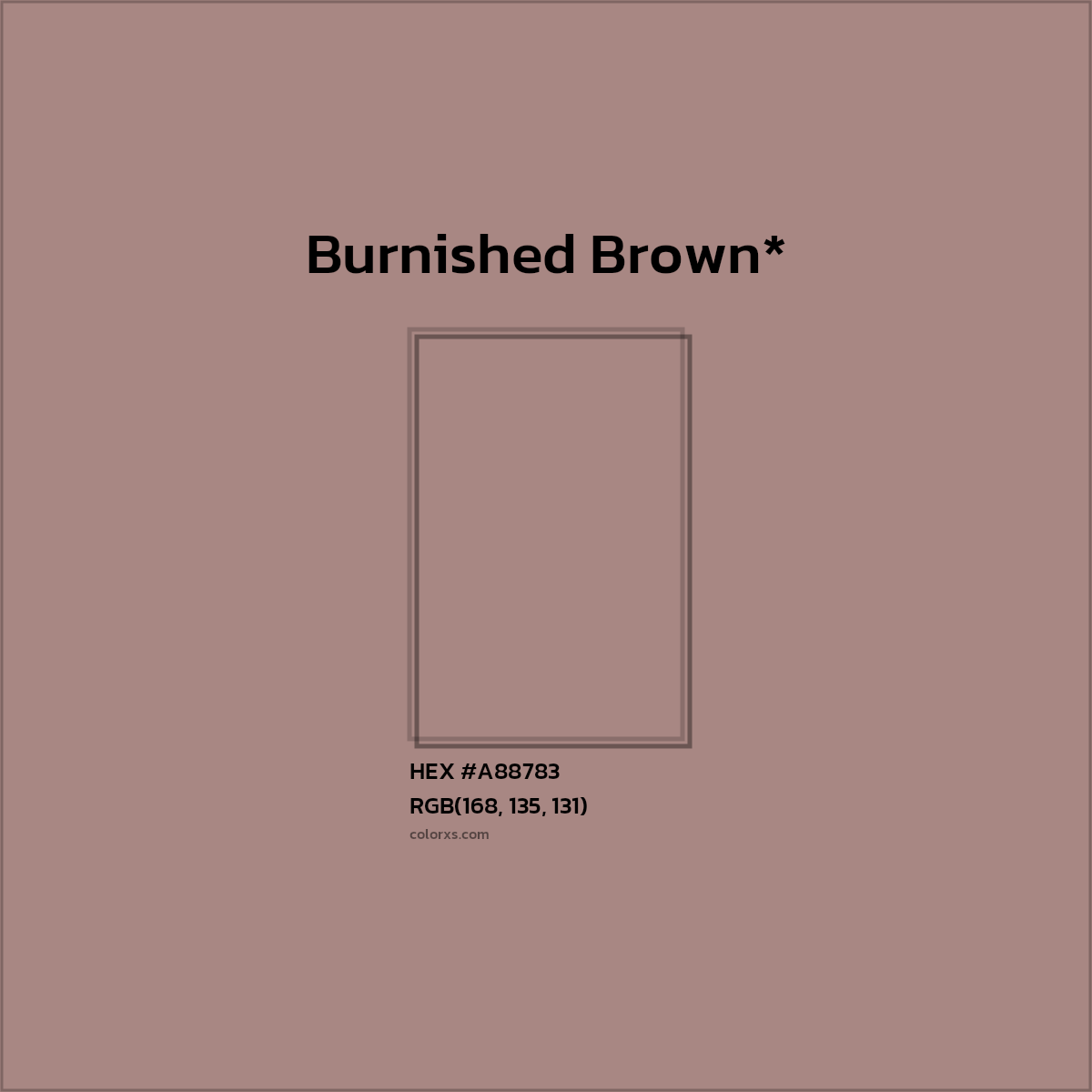 HEX #A88783 Color Name, Color Code, Palettes, Similar Paints, Images