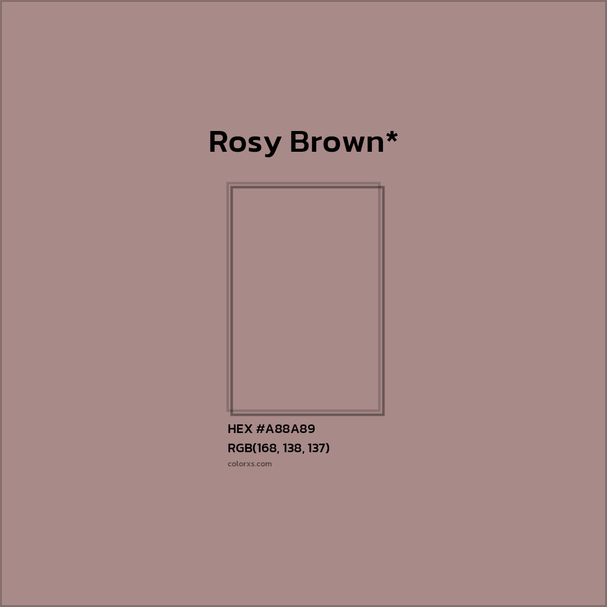 HEX #A88A89 Color Name, Color Code, Palettes, Similar Paints, Images