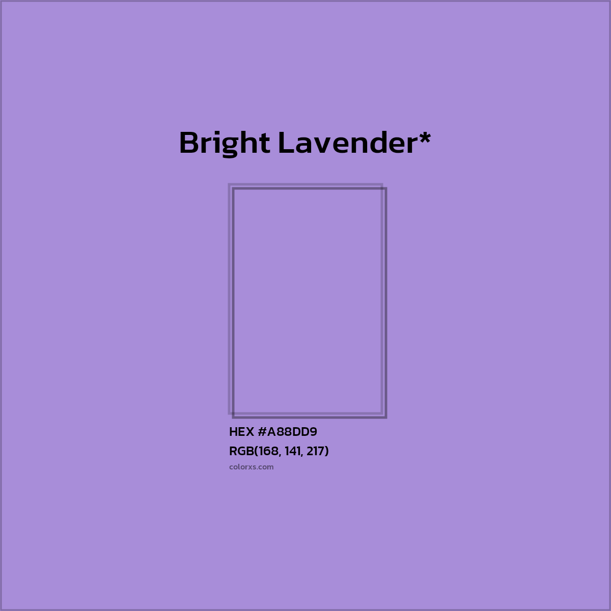 #A88DD9 hex color. RGB, RYB, CMYK, HSL, HSV codes and color conversions. Matching color names, palettes, paints.