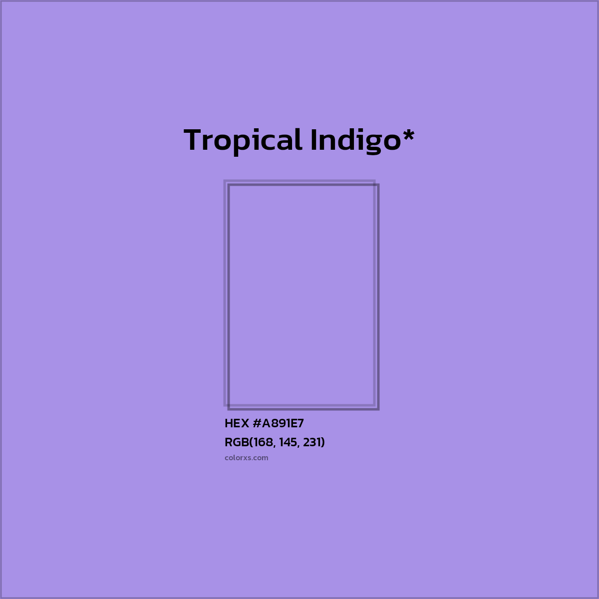 HEX #A891E7 Color Name, Color Code, Palettes, Similar Paints, Images