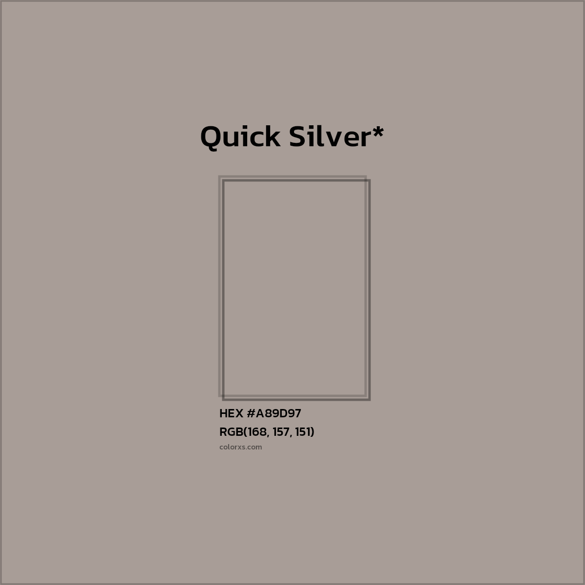 HEX #A89D97 Color Name, Color Code, Palettes, Similar Paints, Images