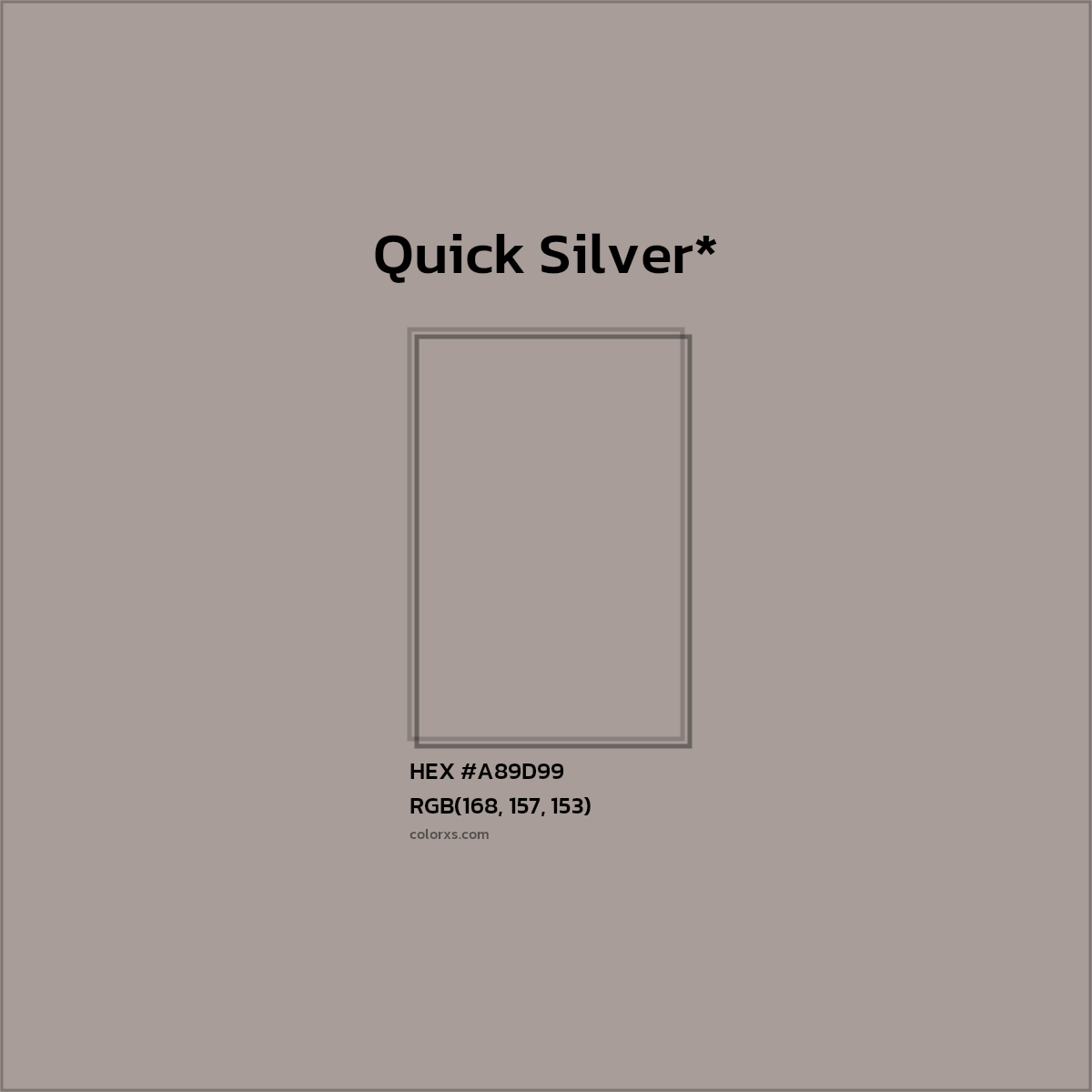 HEX #A89D99 Color Name, Color Code, Palettes, Similar Paints, Images