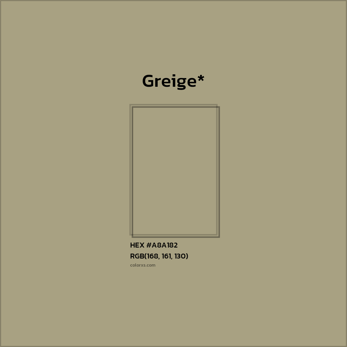 HEX #A8A182 Color Name, Color Code, Palettes, Similar Paints, Images