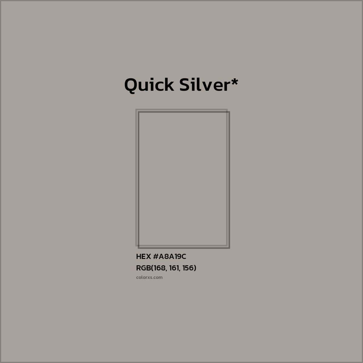 HEX #A8A19C Color Name, Color Code, Palettes, Similar Paints, Images