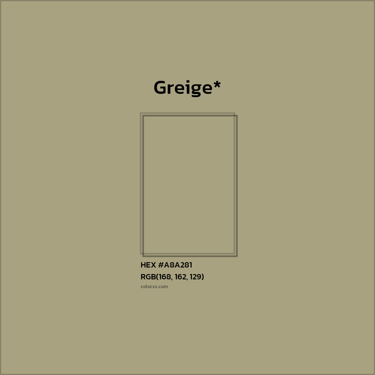 HEX #A8A281 Color Name, Color Code, Palettes, Similar Paints, Images