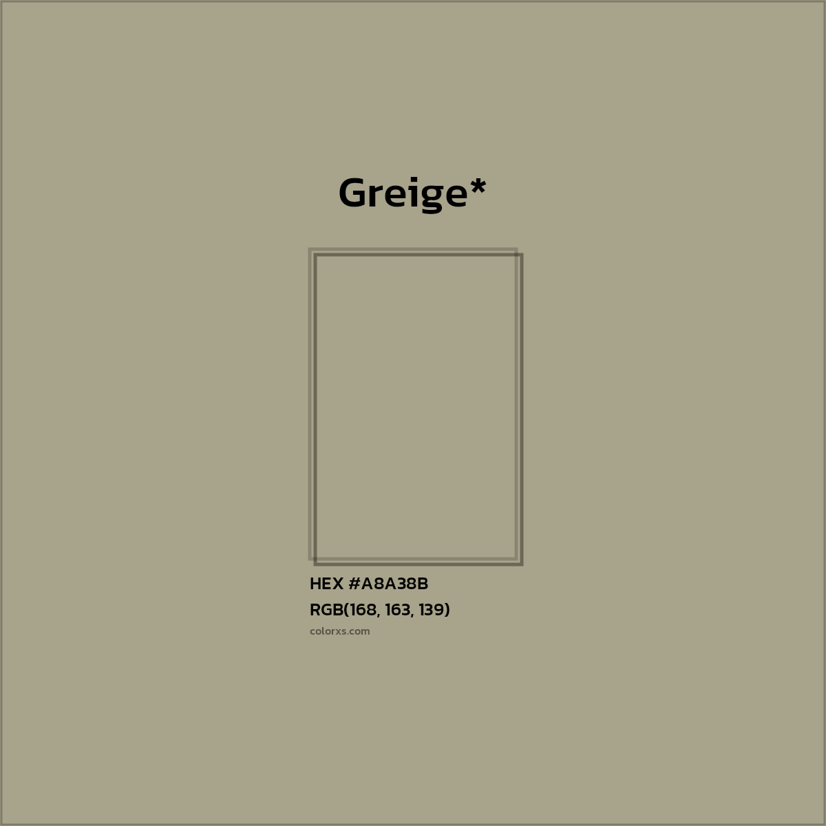 HEX #A8A38B Color Name, Color Code, Palettes, Similar Paints, Images