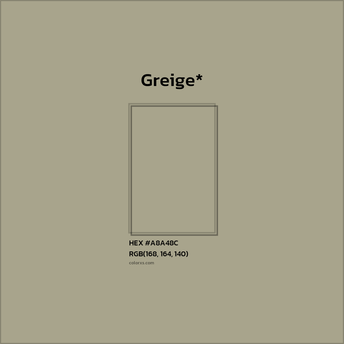 HEX #A8A48C Color Name, Color Code, Palettes, Similar Paints, Images