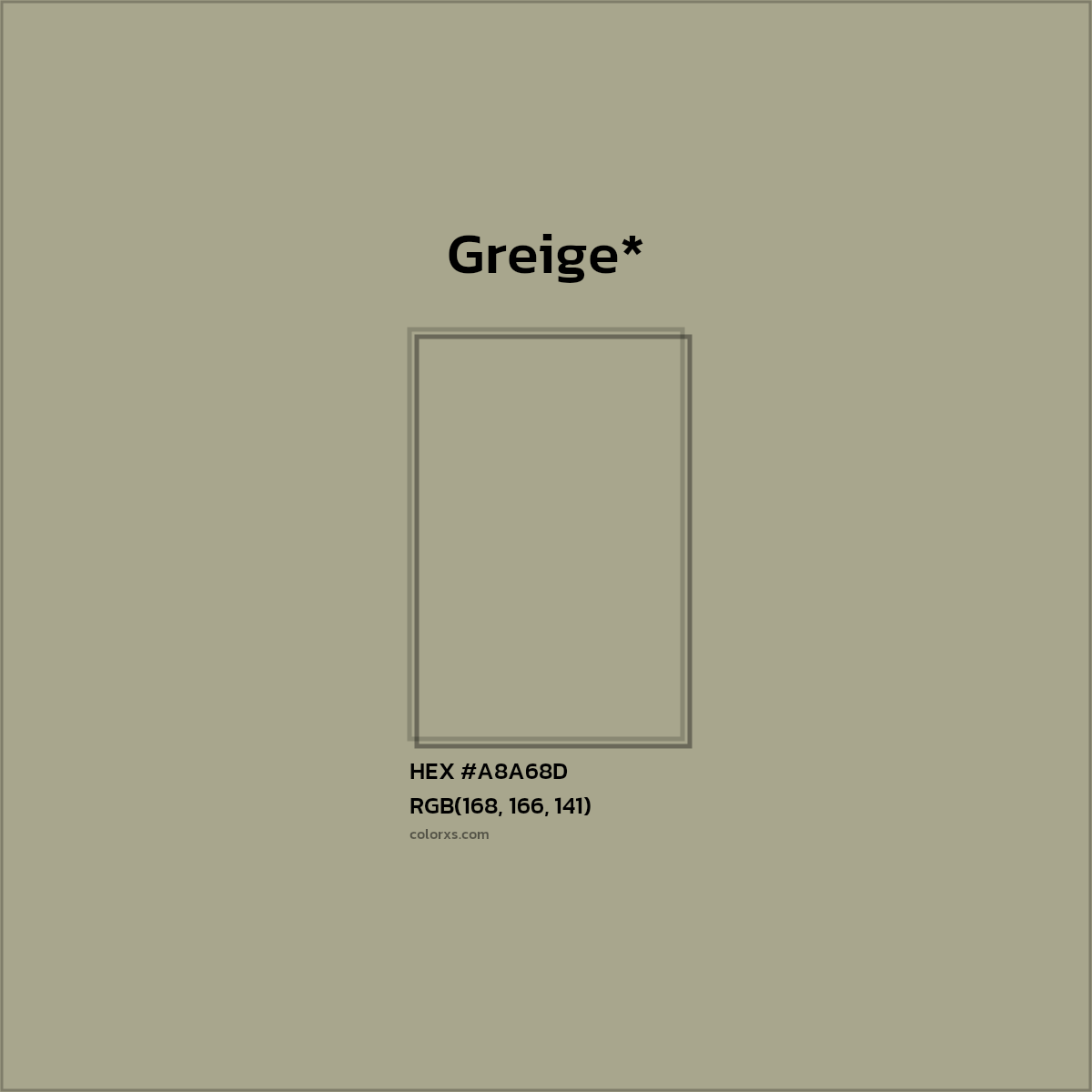 HEX #A8A68D Color Name, Color Code, Palettes, Similar Paints, Images