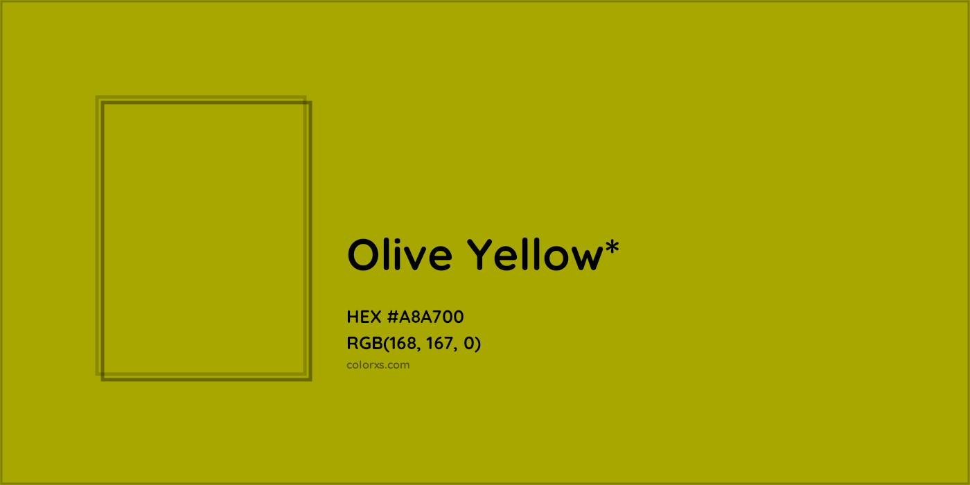 HEX #A8A700 Color Name, Color Code, Palettes, Similar Paints, Images