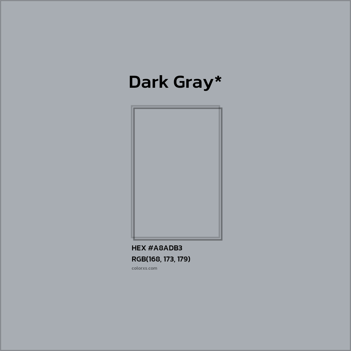 HEX #A8ADB3 Color Name, Color Code, Palettes, Similar Paints, Images