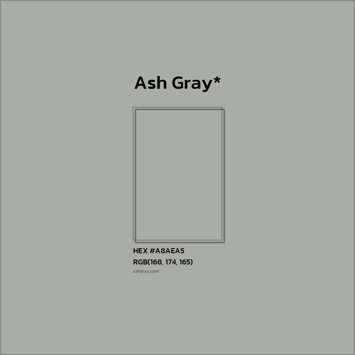 HEX #A8AEA5 Color Name, Color Code, Palettes, Similar Paints, Images