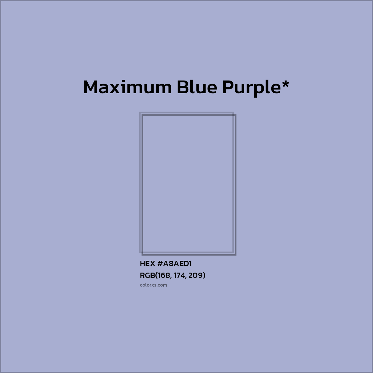 HEX #A8AED1 Color Name, Color Code, Palettes, Similar Paints, Images