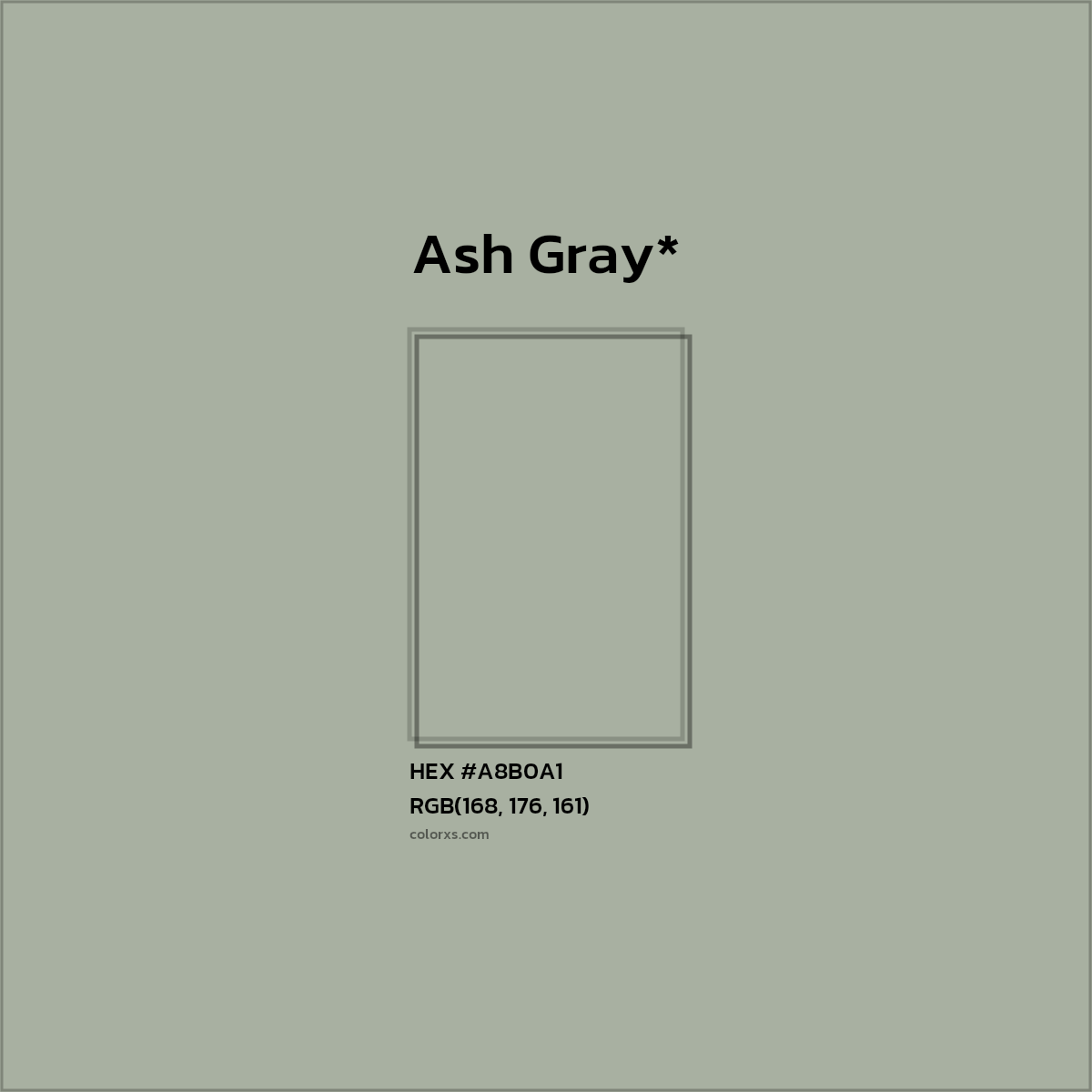 HEX #A8B0A1 Color Name, Color Code, Palettes, Similar Paints, Images