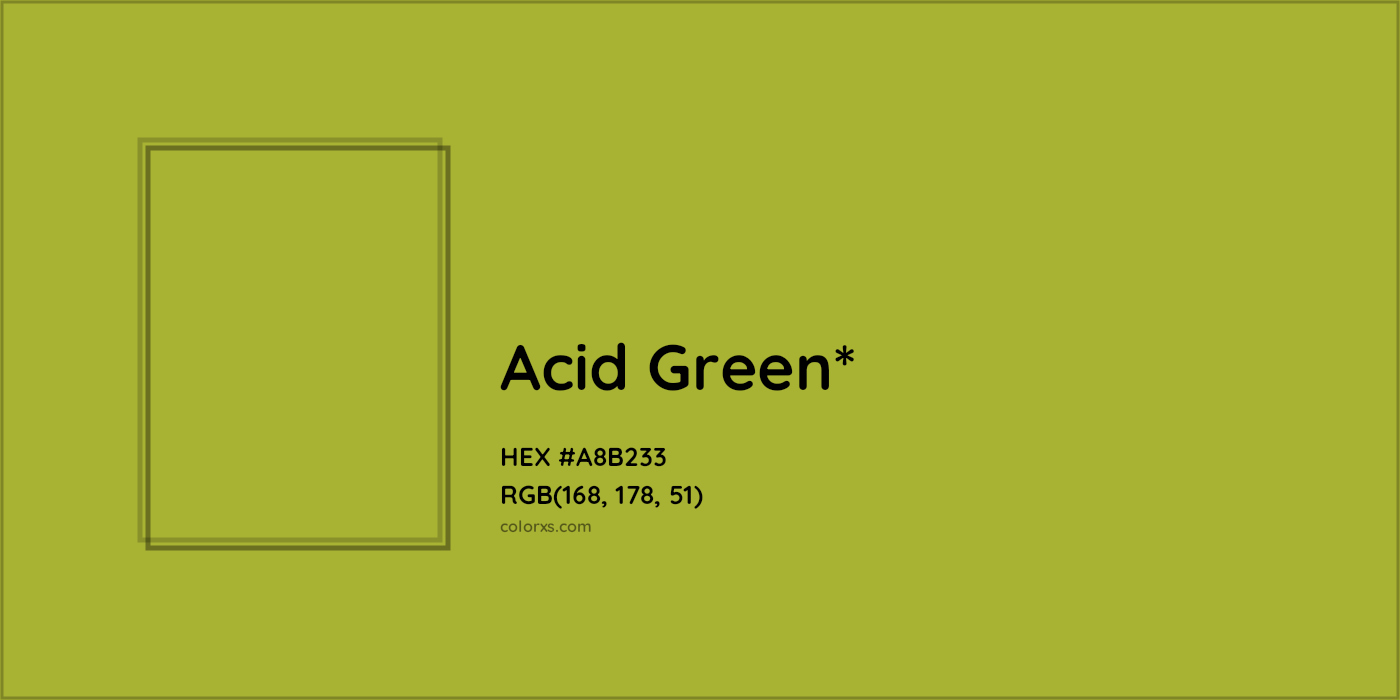 HEX #A8B233 Color Name, Color Code, Palettes, Similar Paints, Images