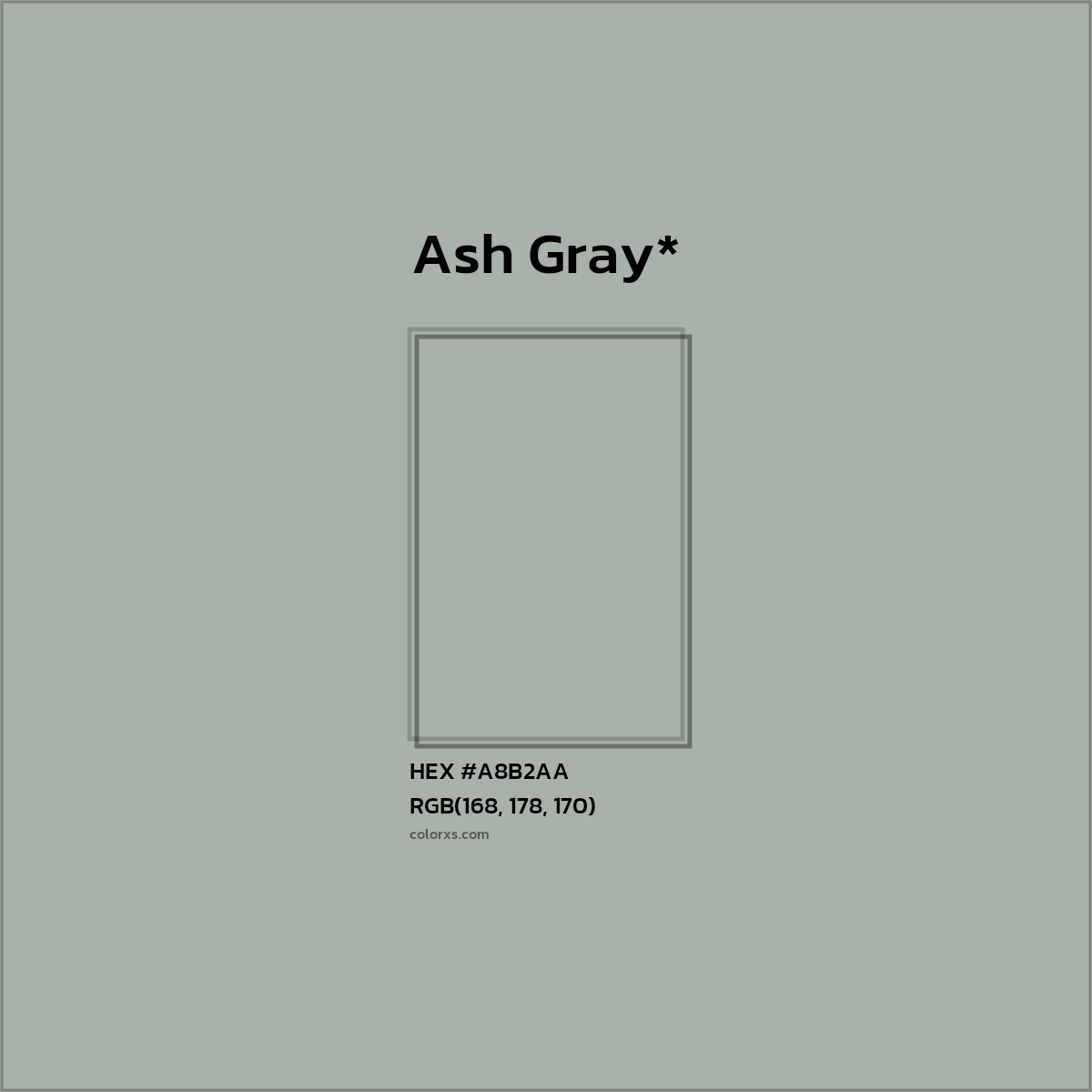 HEX #A8B2AA Color Name, Color Code, Palettes, Similar Paints, Images