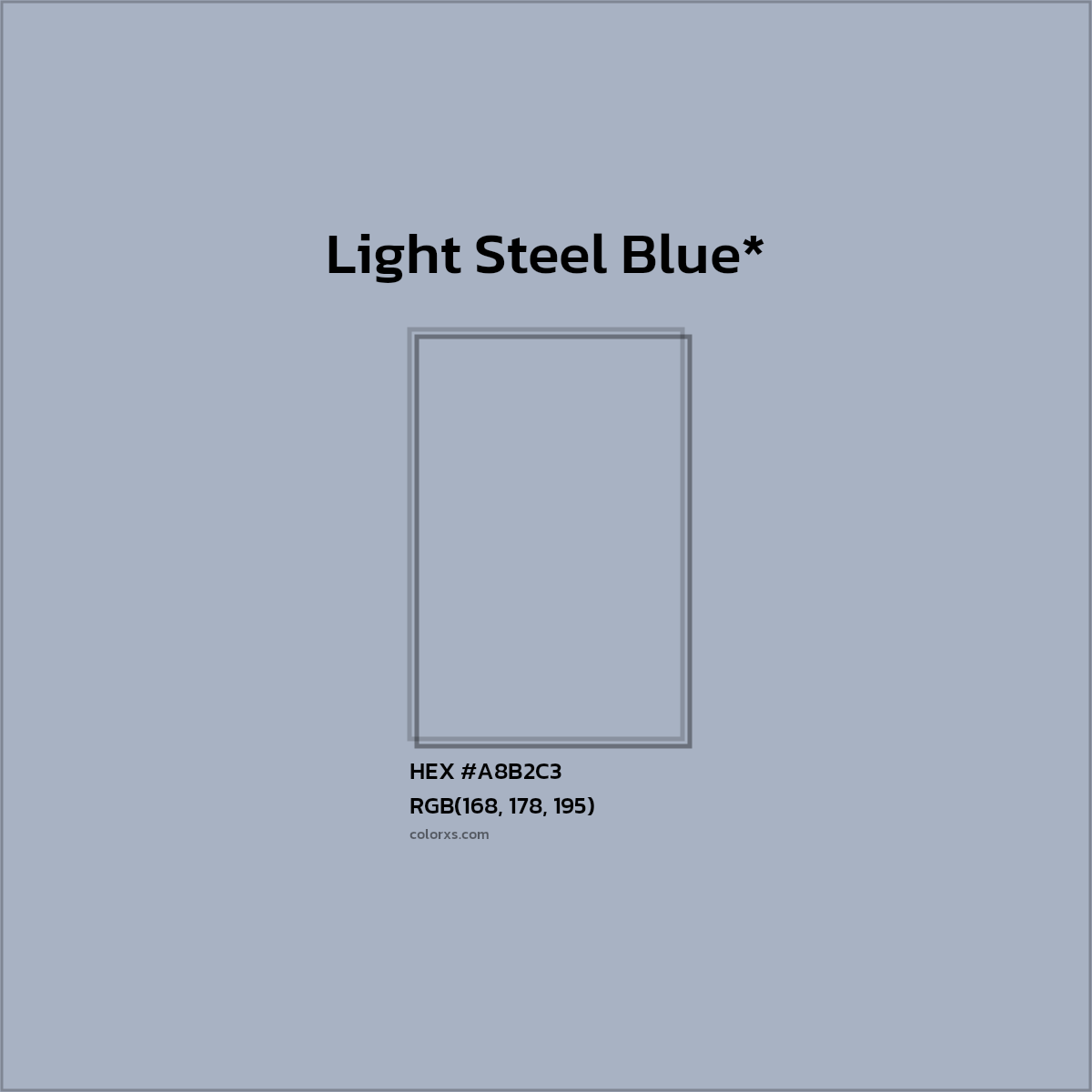 HEX #A8B2C3 Color Name, Color Code, Palettes, Similar Paints, Images