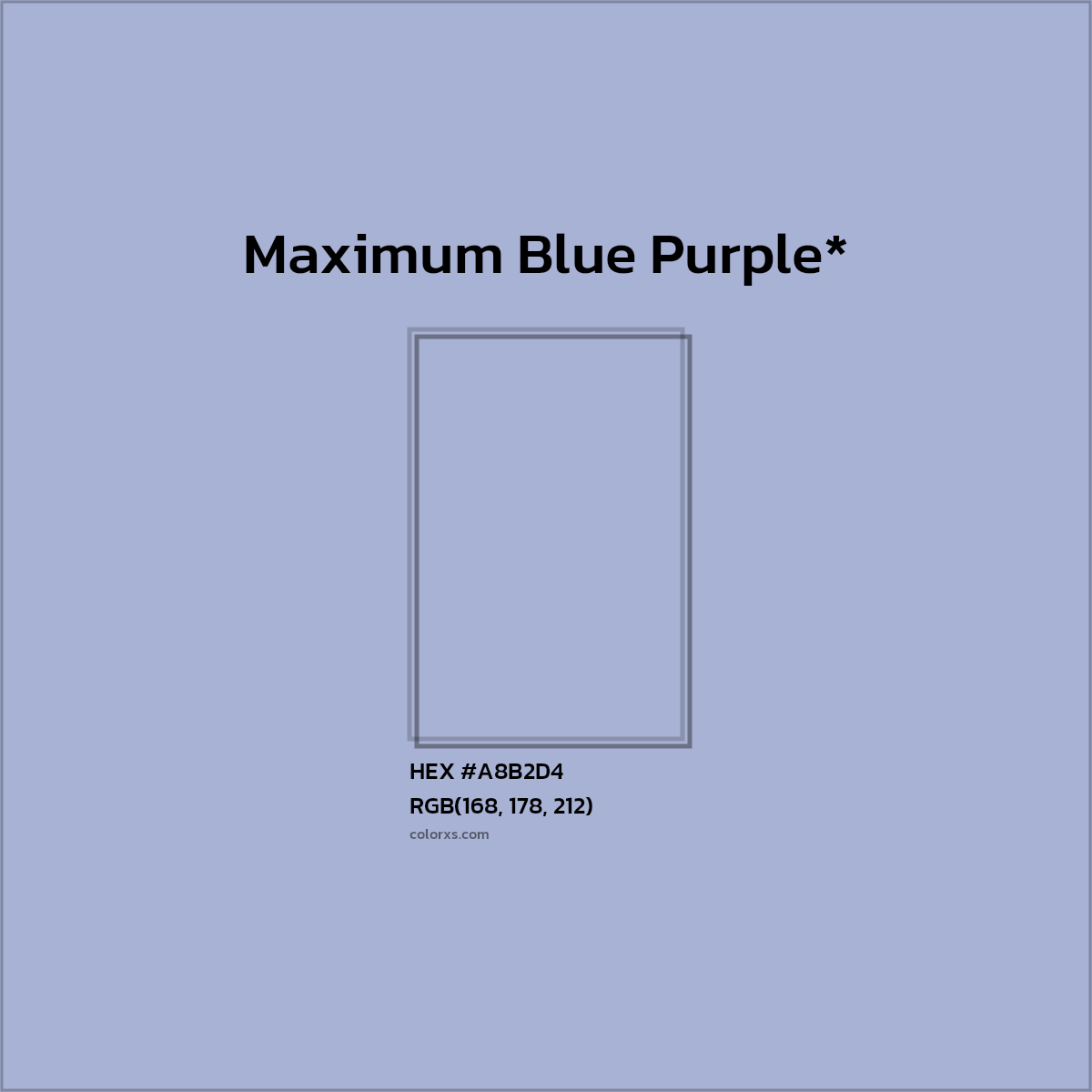HEX #A8B2D4 Color Name, Color Code, Palettes, Similar Paints, Images