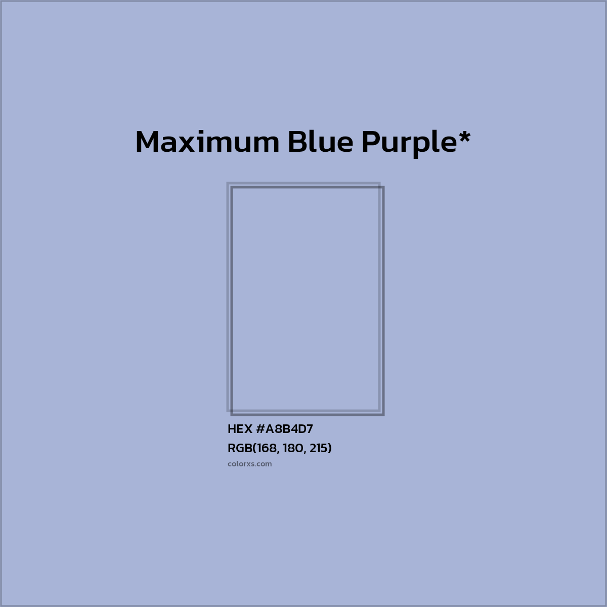 HEX #A8B4D7 Color Name, Color Code, Palettes, Similar Paints, Images