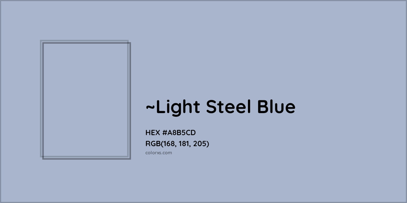HEX #A8B5CD Color Name, Color Code, Palettes, Similar Paints, Images