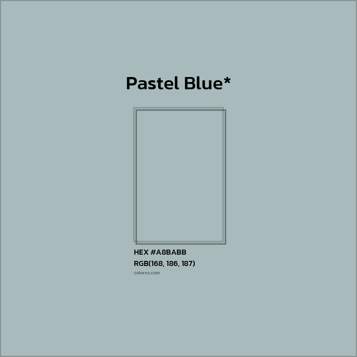 HEX #A8BABB Color Name, Color Code, Palettes, Similar Paints, Images