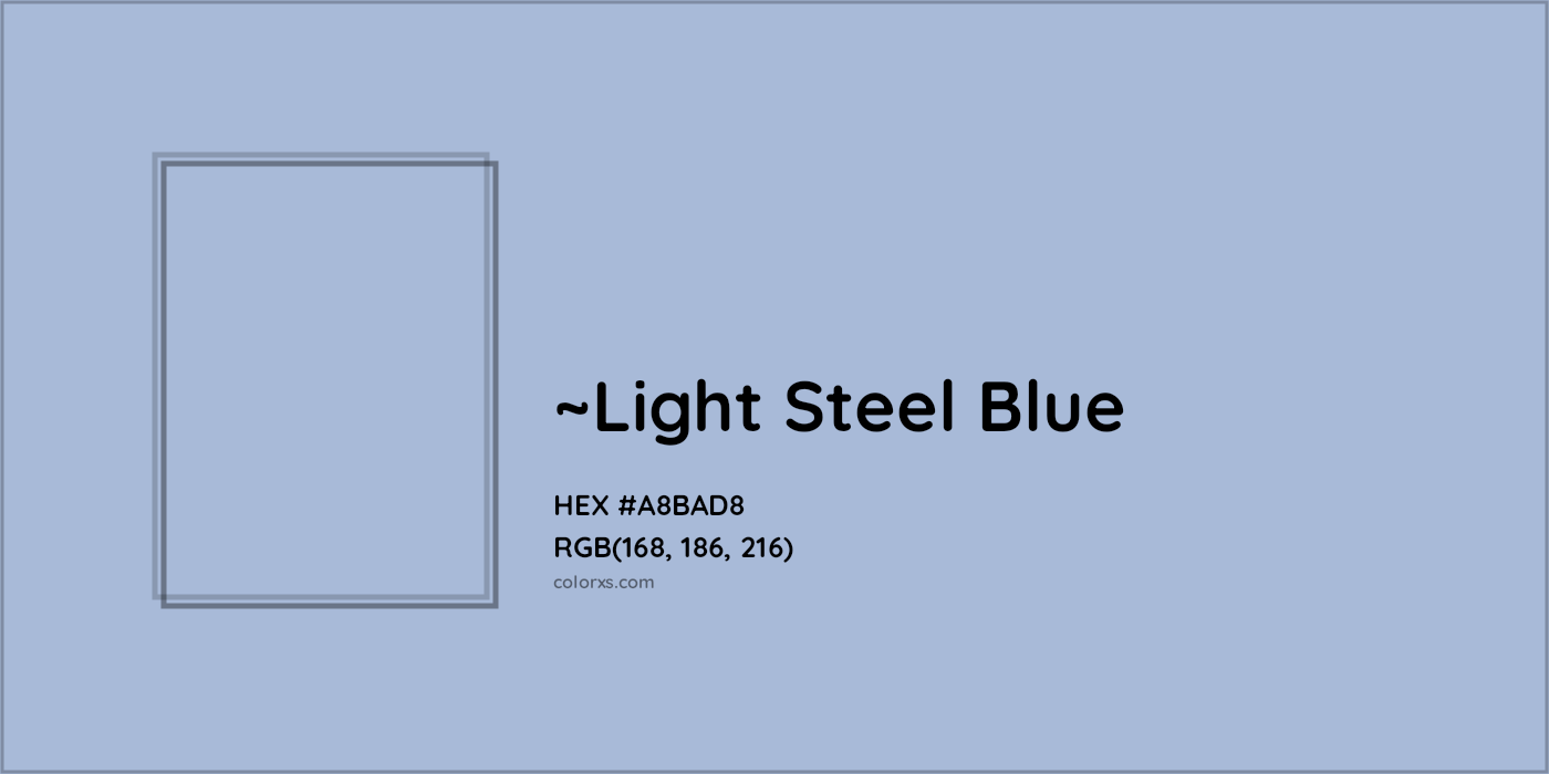 HEX #A8BAD8 Color Name, Color Code, Palettes, Similar Paints, Images