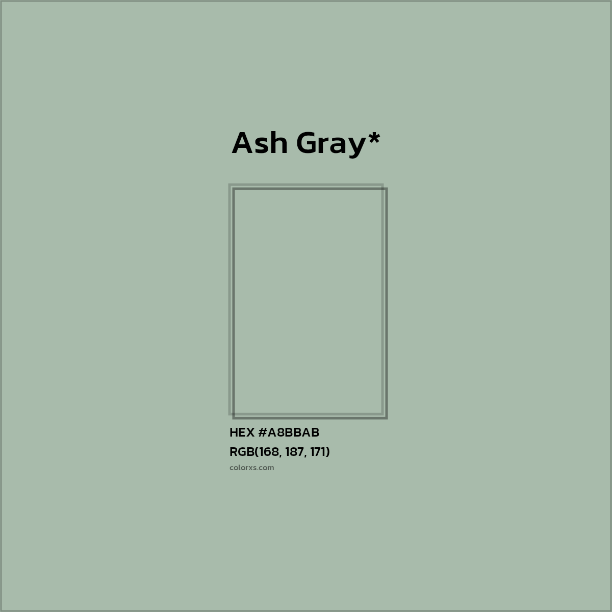 HEX #A8BBAB Color Name, Color Code, Palettes, Similar Paints, Images