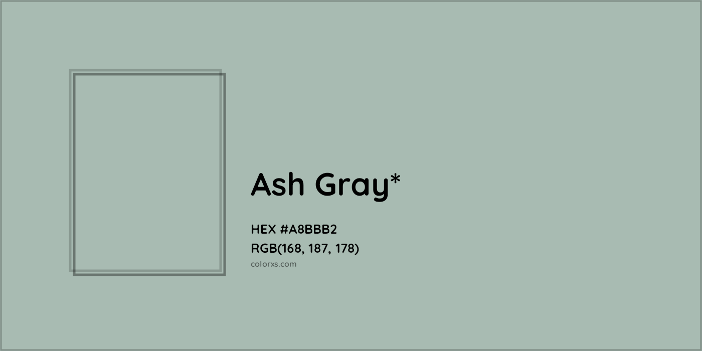 HEX #A8BBB2 Color Name, Color Code, Palettes, Similar Paints, Images