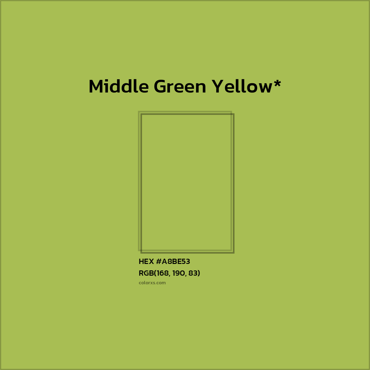 HEX #A8BE53 Color Name, Color Code, Palettes, Similar Paints, Images