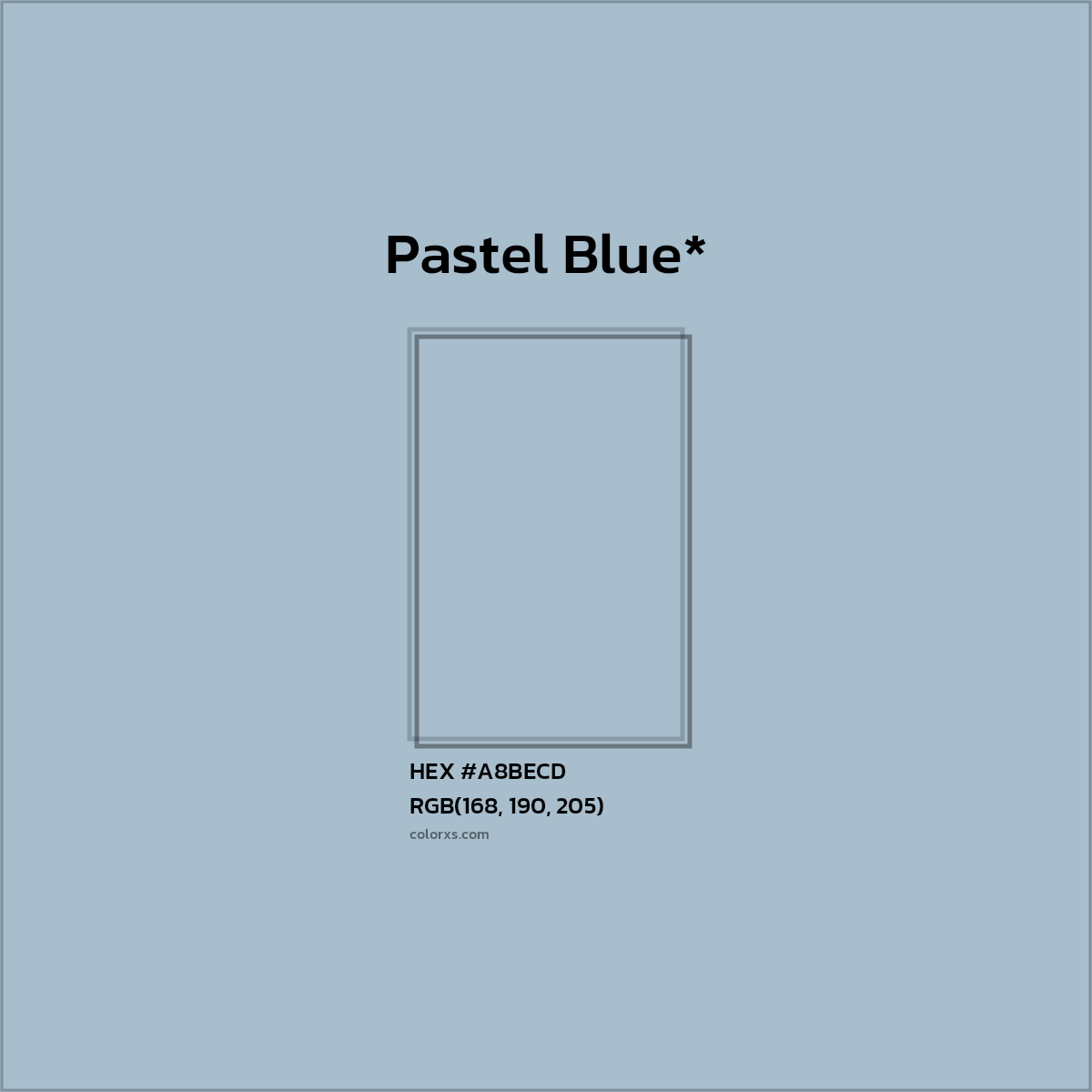 HEX #A8BECD Color Name, Color Code, Palettes, Similar Paints, Images