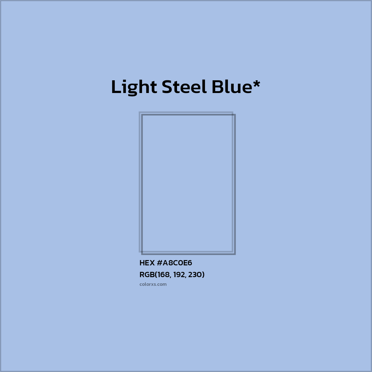 HEX #A8C0E6 Color Name, Color Code, Palettes, Similar Paints, Images