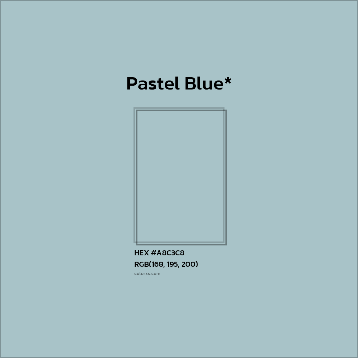 HEX #A8C3C8 Color Name, Color Code, Palettes, Similar Paints, Images
