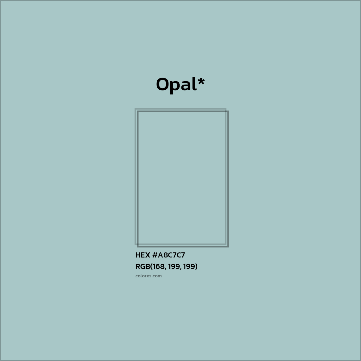 HEX #A8C7C7 Color Name, Color Code, Palettes, Similar Paints, Images