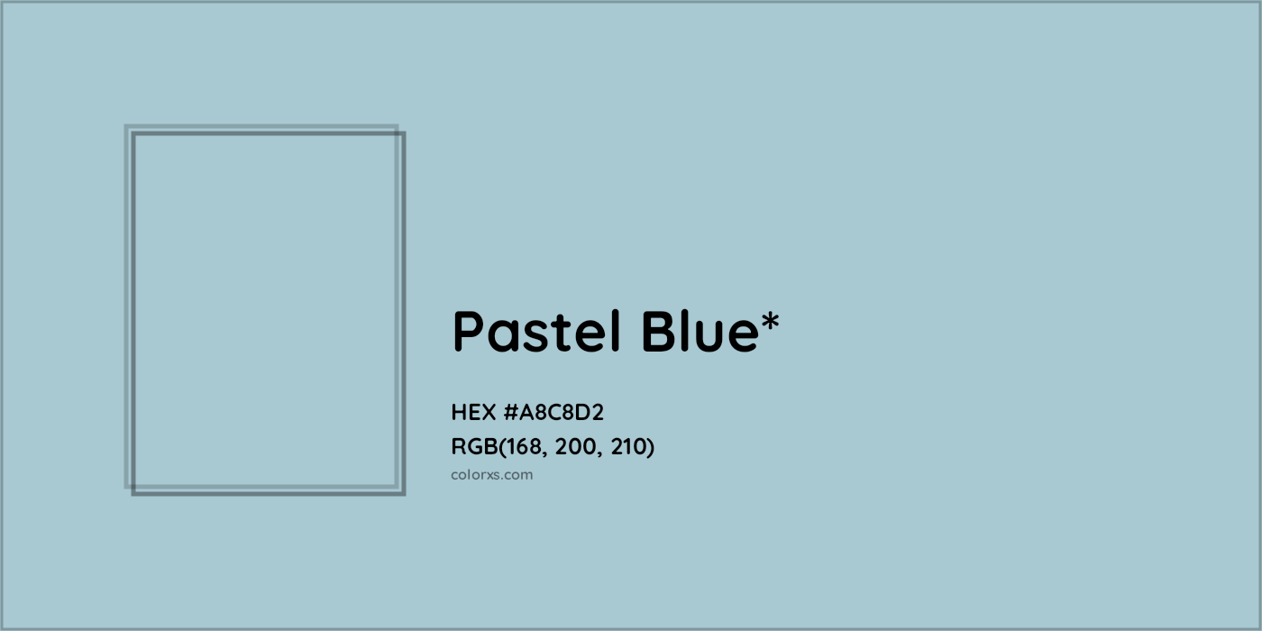 HEX #A8C8D2 Color Name, Color Code, Palettes, Similar Paints, Images