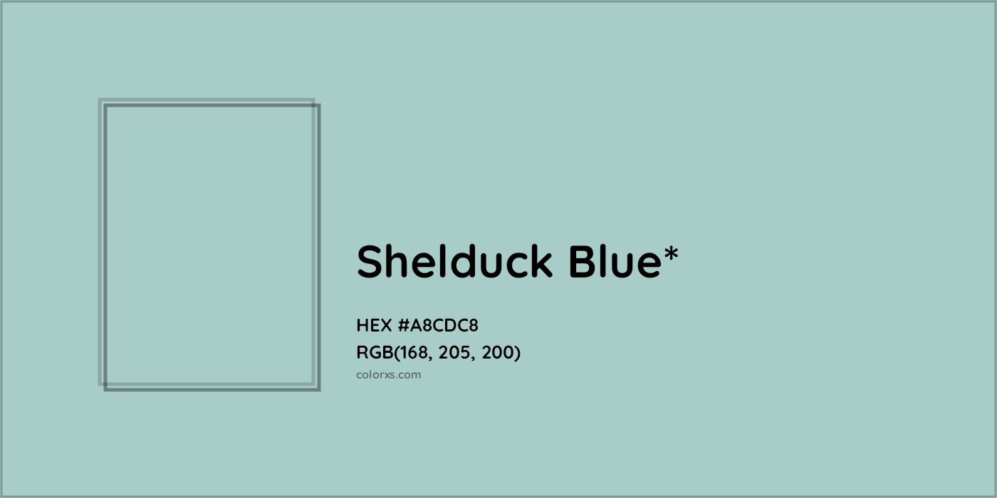 HEX #A8CDC8 Color Name, Color Code, Palettes, Similar Paints, Images