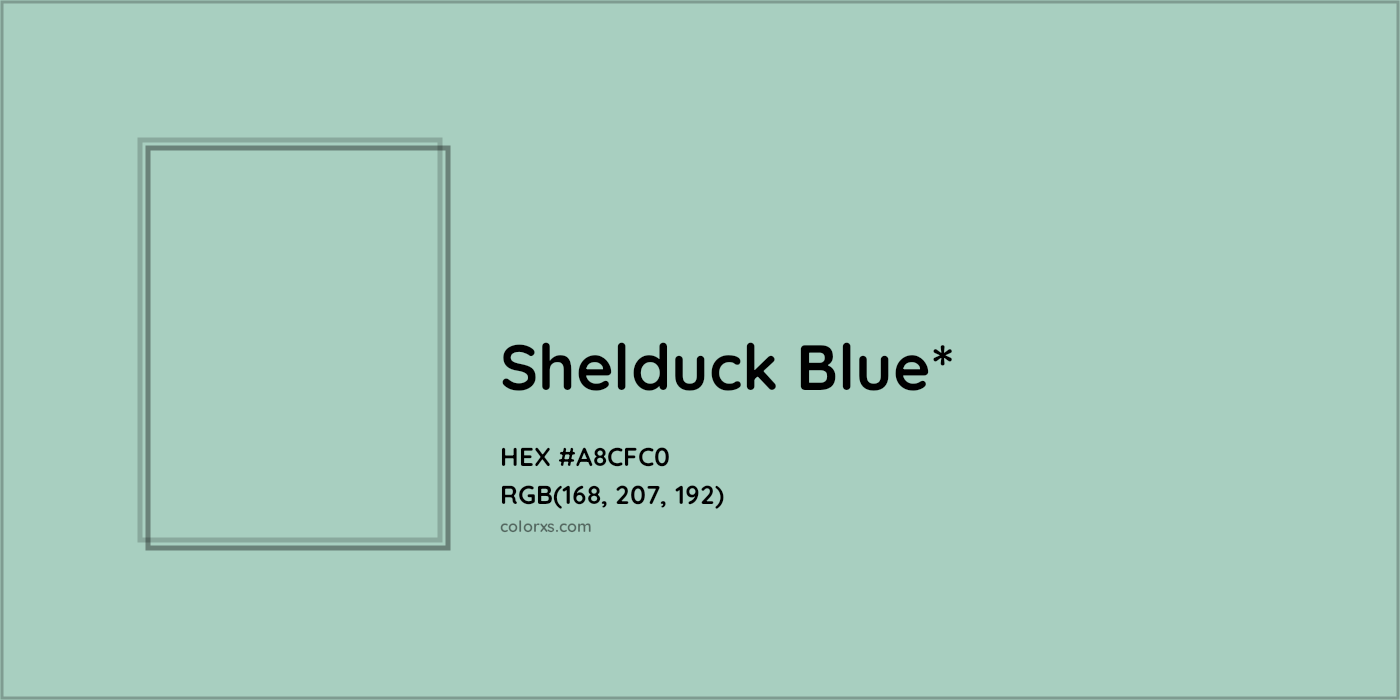 HEX #A8CFC0 Color Name, Color Code, Palettes, Similar Paints, Images