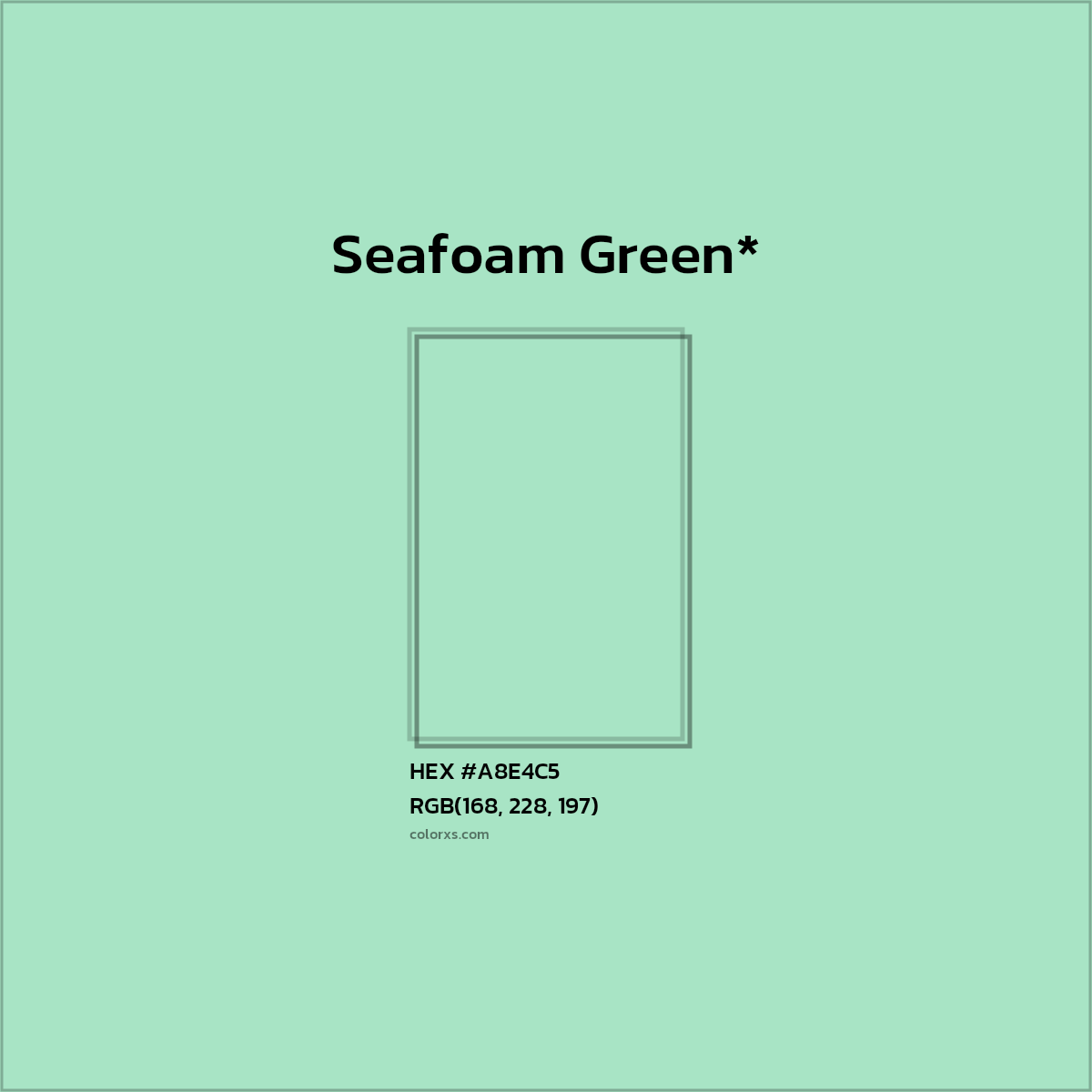 HEX #A8E4C5 Color Name, Color Code, Palettes, Similar Paints, Images