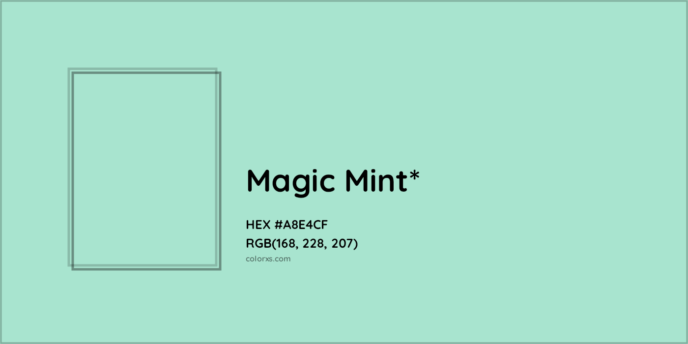HEX #A8E4CF Color Name, Color Code, Palettes, Similar Paints, Images