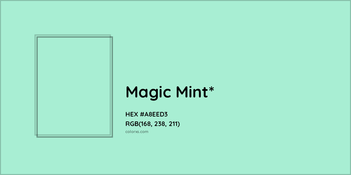 HEX #A8EED3 Color Name, Color Code, Palettes, Similar Paints, Images