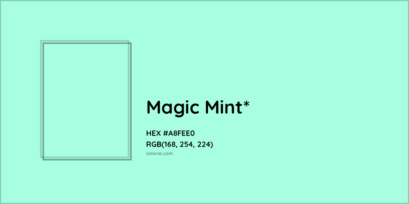 HEX #A8FEE0 Color Name, Color Code, Palettes, Similar Paints, Images
