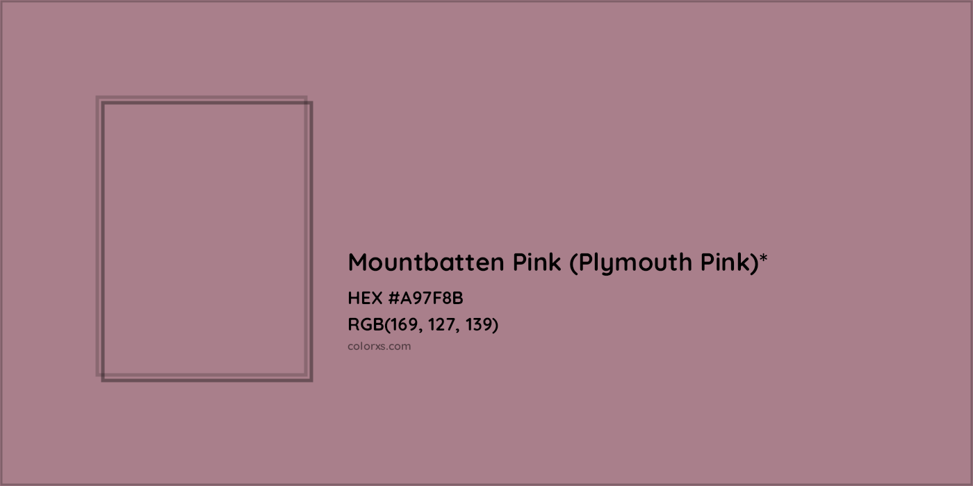 HEX #A97F8B Color Name, Color Code, Palettes, Similar Paints, Images