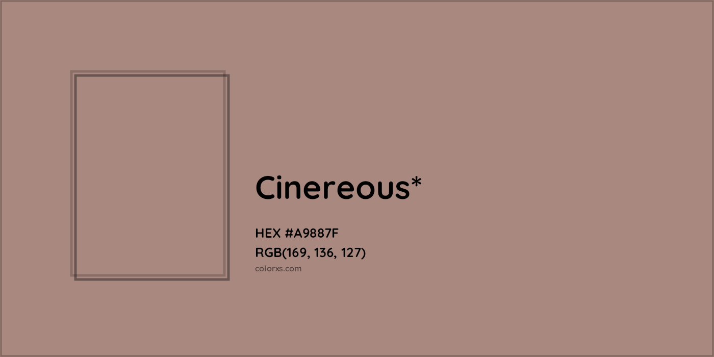 HEX #A9887F Color Name, Color Code, Palettes, Similar Paints, Images