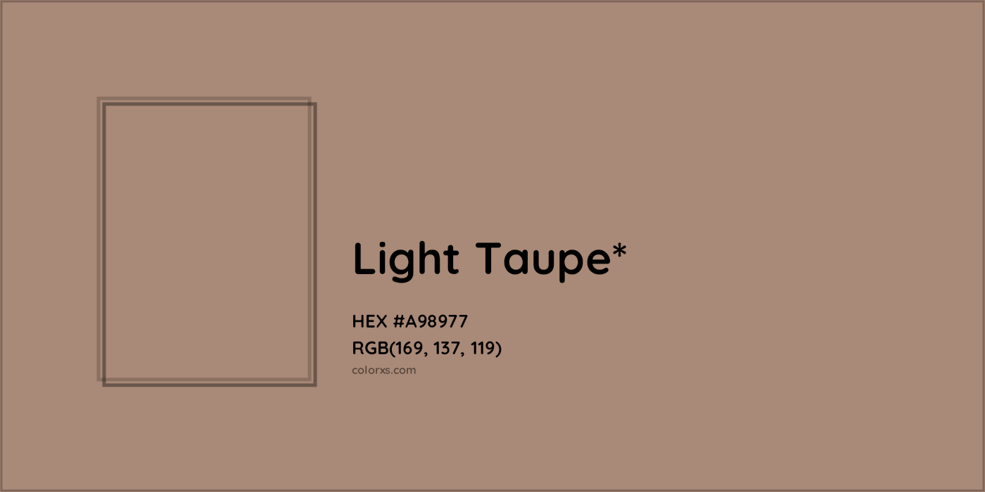 HEX #A98977 Color Name, Color Code, Palettes, Similar Paints, Images