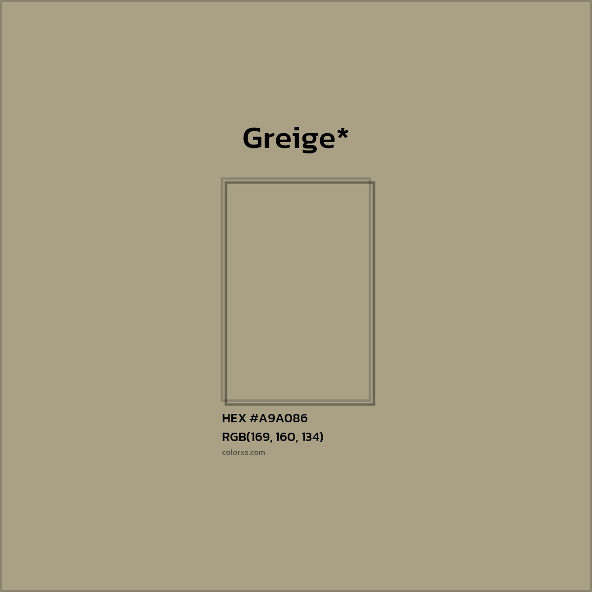 HEX #A9A086 Color Name, Color Code, Palettes, Similar Paints, Images